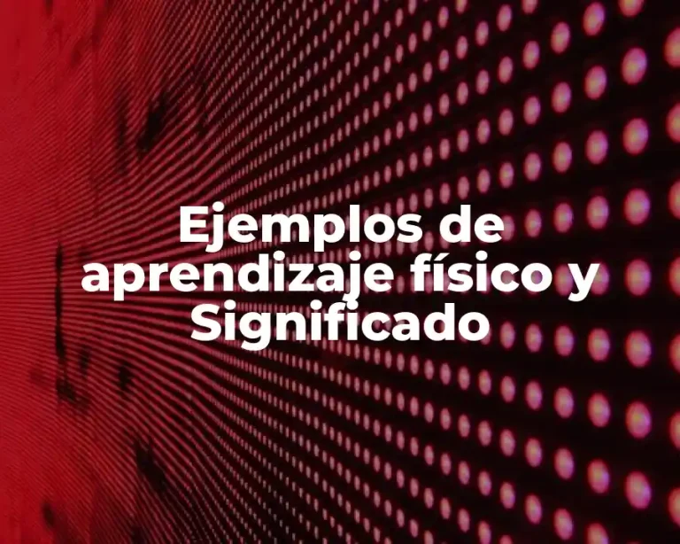 Ejemplos de aprendizaje físico y Significado