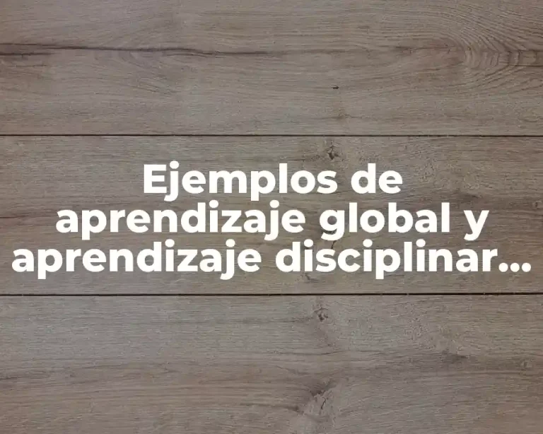 Ejemplos de aprendizaje global y aprendizaje disciplinar perrenoud