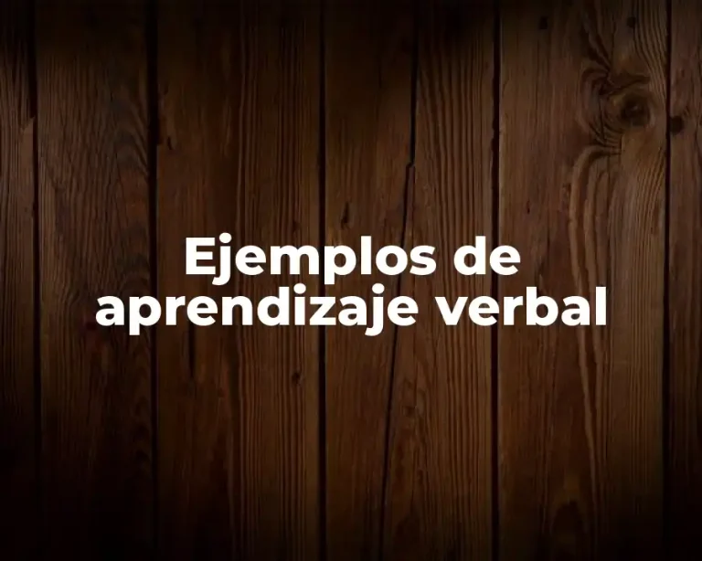 Ejemplos de aprendizaje verbal
