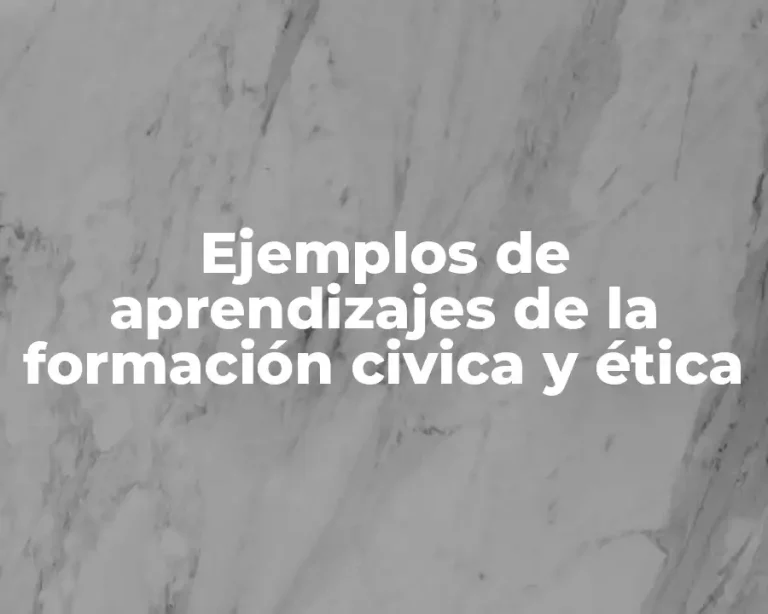 Ejemplos de aprendizajes de la formación civica y ética