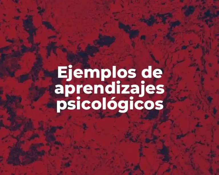 Ejemplos de aprendizajes psicológicos
