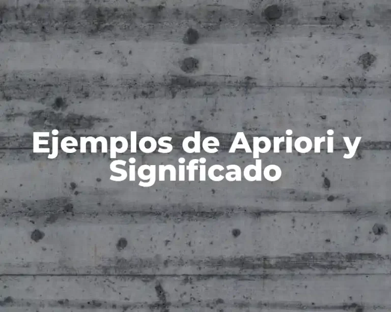 Ejemplos de Apriori y Significado