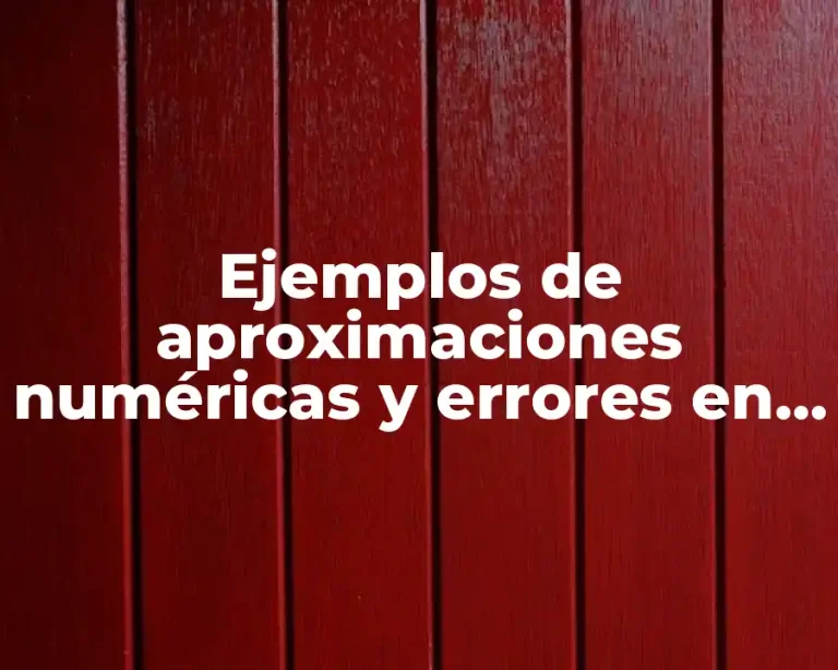 Ejemplos de aproximaciones numéricas y errores en la vida profesional