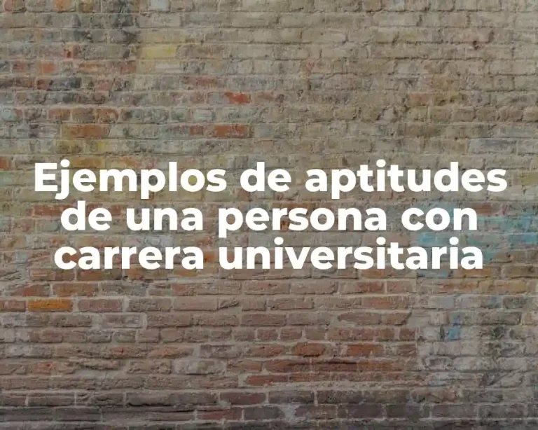 Ejemplos de aptitudes de una persona con carrera universitaria