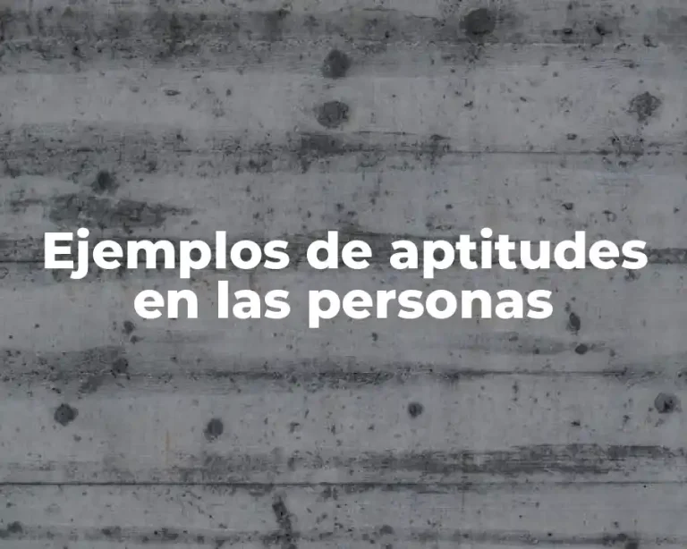 Ejemplos de aptitudes en las personas