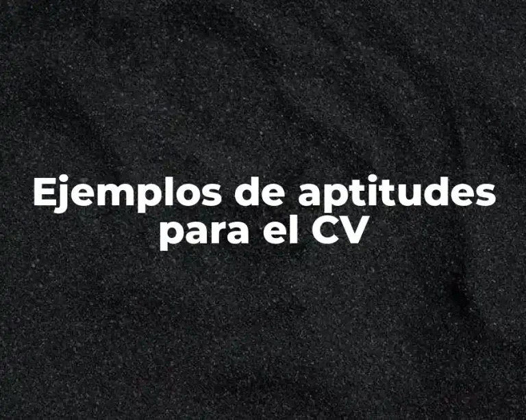 Ejemplos de aptitudes para el CV