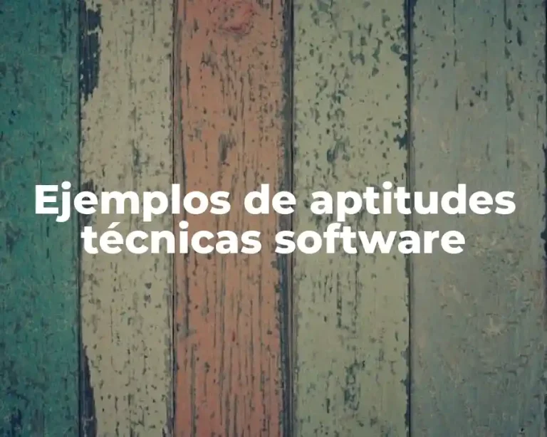 Ejemplos de aptitudes técnicas software