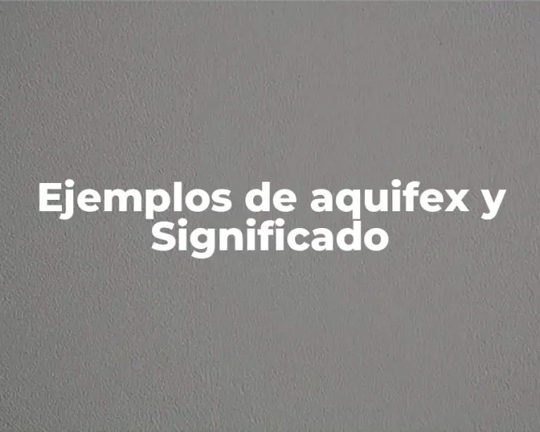 Ejemplos de aquifex y Significado