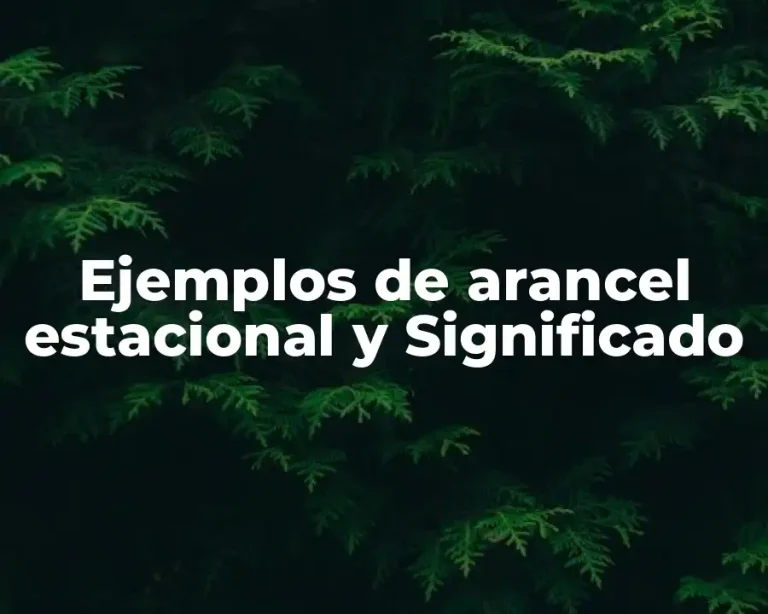 Ejemplos de arancel estacional y Significado