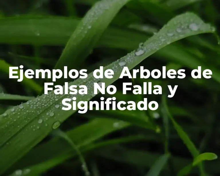 Ejemplos de Arboles de Falsa No Falla y Significado