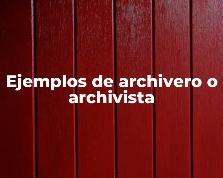 Ejemplos de archivero o archivista