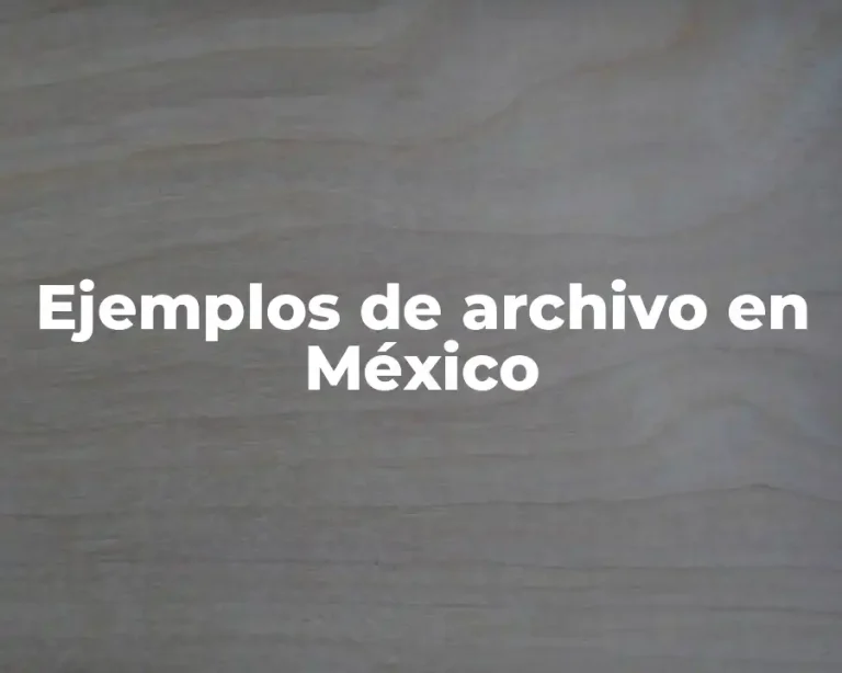 Ejemplos de archivo en México