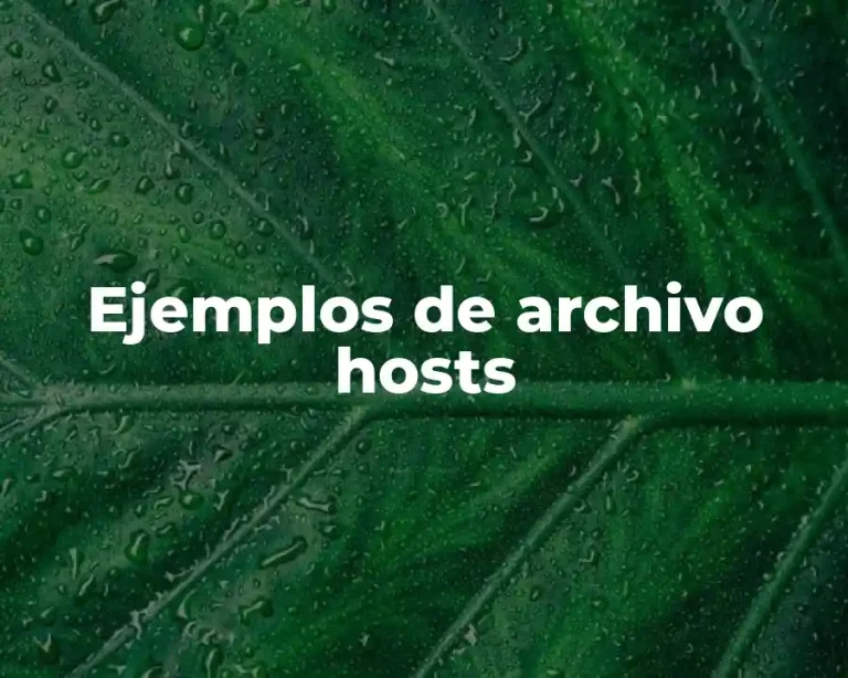 Ejemplos de archivo hosts