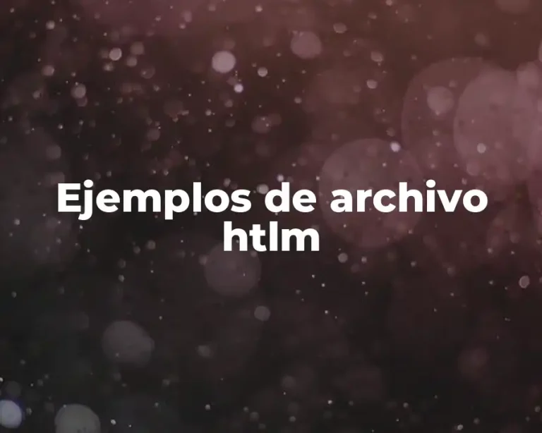 Ejemplos de archivo htlm