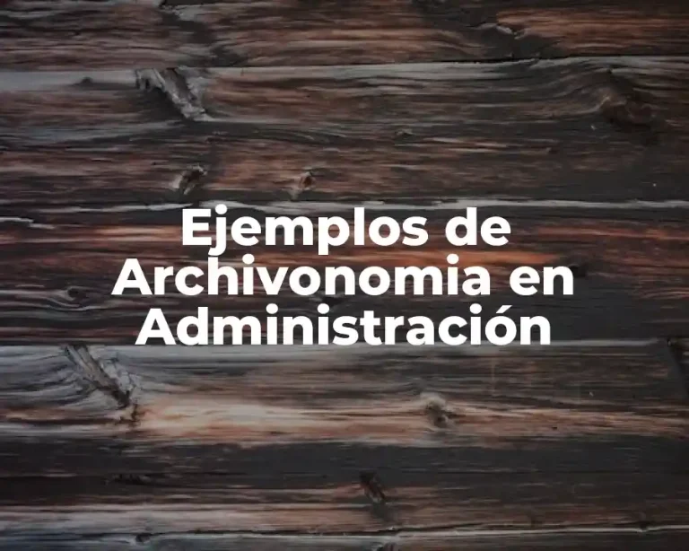 Ejemplos de Archivonomia en Administración