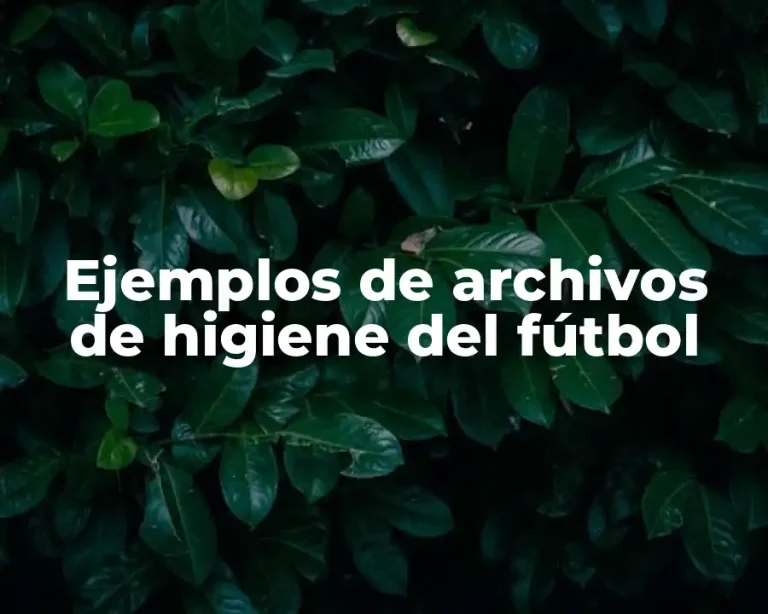 Ejemplos de archivos de higiene del fútbol
