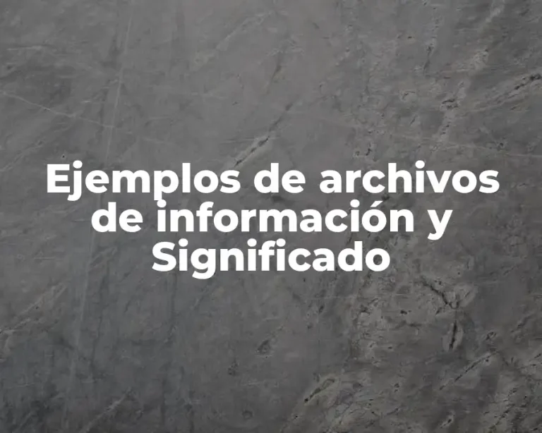 Ejemplos de archivos de información y Significado