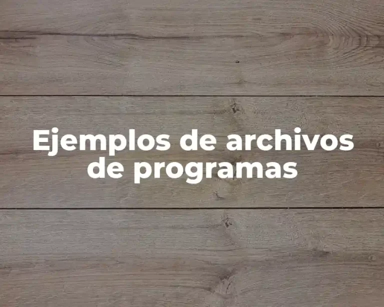 Ejemplos de archivos de programas
