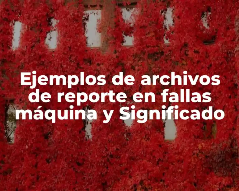 Ejemplos de archivos de reporte en fallas máquina y Significado