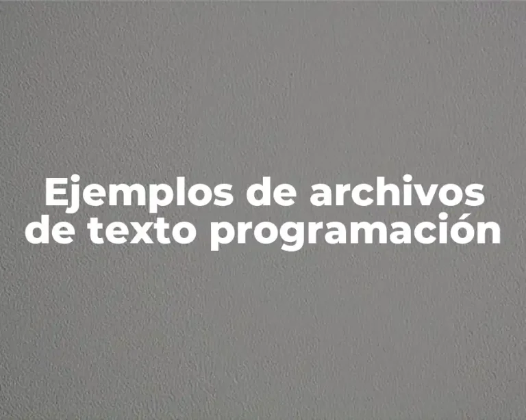 Ejemplos de archivos de texto programación