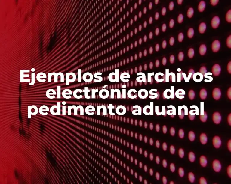 Ejemplos de archivos electrónicos de pedimento aduanal