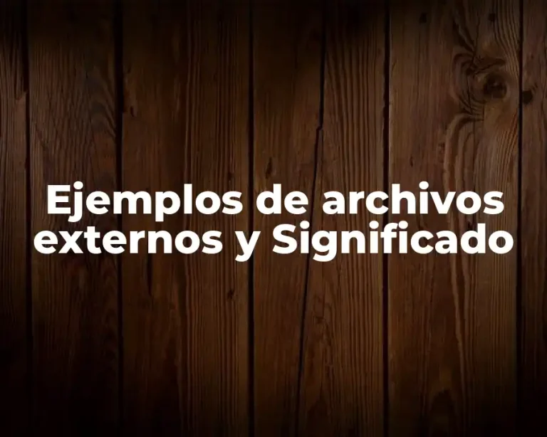 Ejemplos de archivos externos y Significado