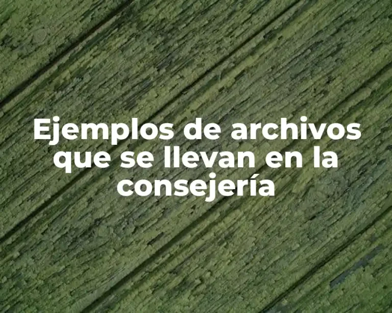 Ejemplos de archivos que se llevan en la consejería