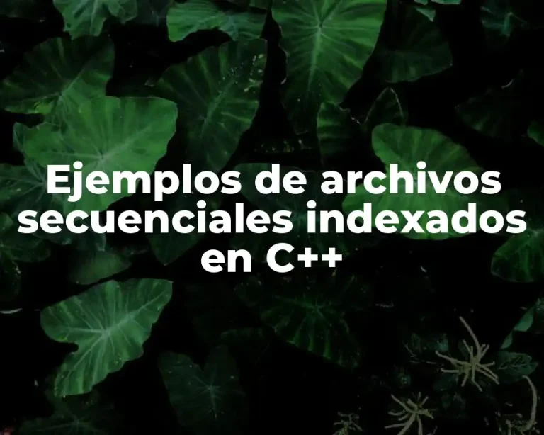 Ejemplos de archivos secuenciales indexados en C++
