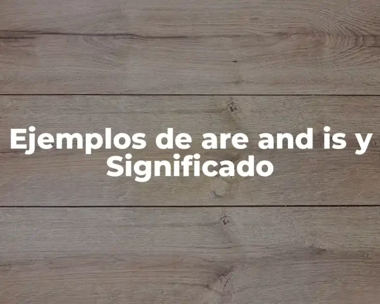 Ejemplos de are and is y Significado