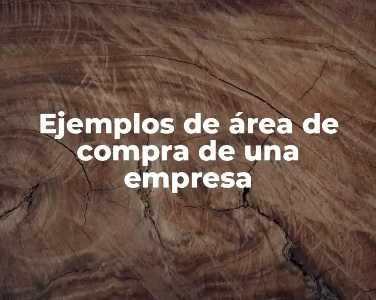 Ejemplos de área de compra de una empresa