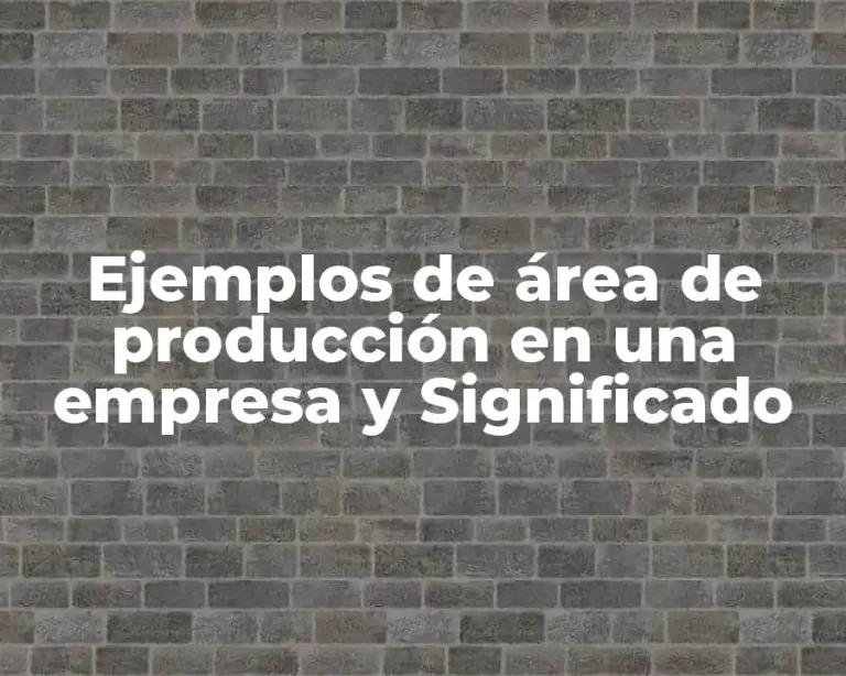Ejemplos de área de producción en una empresa y Significado