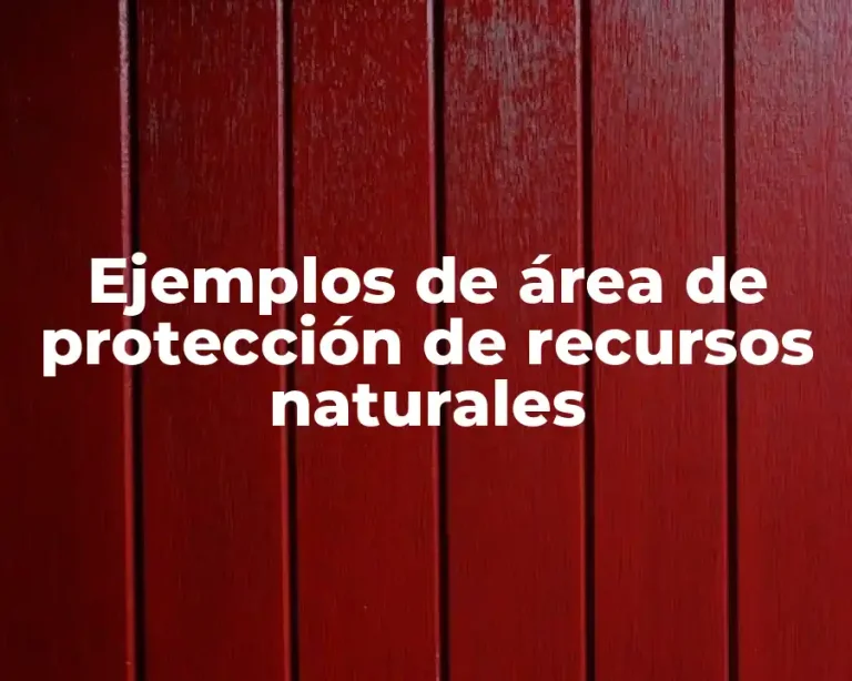 Ejemplos de área de protección de recursos naturales