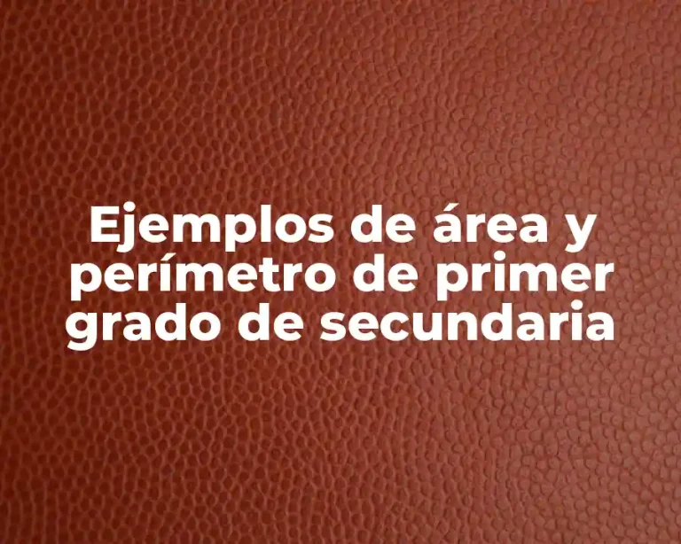 Ejemplos de área y perímetro de primer grado de secundaria