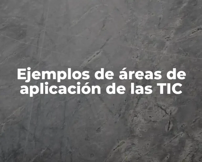 Ejemplos de áreas de aplicación de las TIC