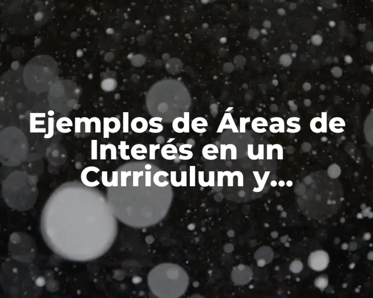 Ejemplos de Áreas de Interés en un Curriculum y Significado