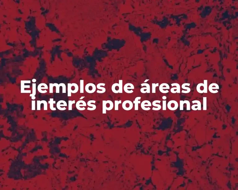 Ejemplos de áreas de interés profesional