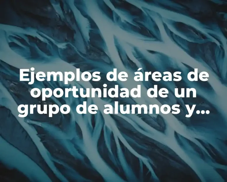 Ejemplos de áreas de oportunidad de un grupo de alumnos y Significado