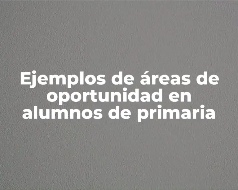 Ejemplos de áreas de oportunidad en alumnos de primaria