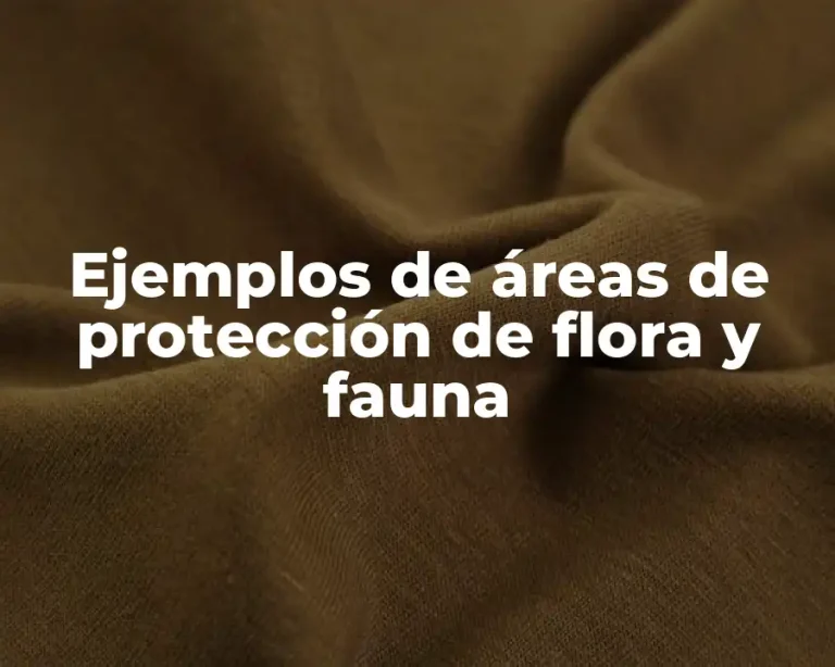 Ejemplos de áreas de protección de flora y fauna