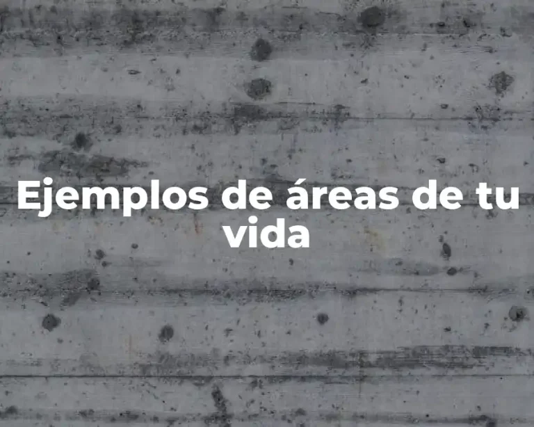 Ejemplos de áreas de tu vida