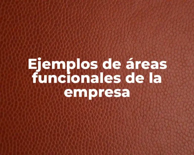 Ejemplos de áreas funcionales de la empresa