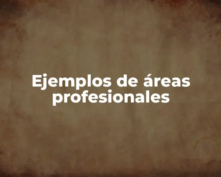 Ejemplos de áreas profesionales