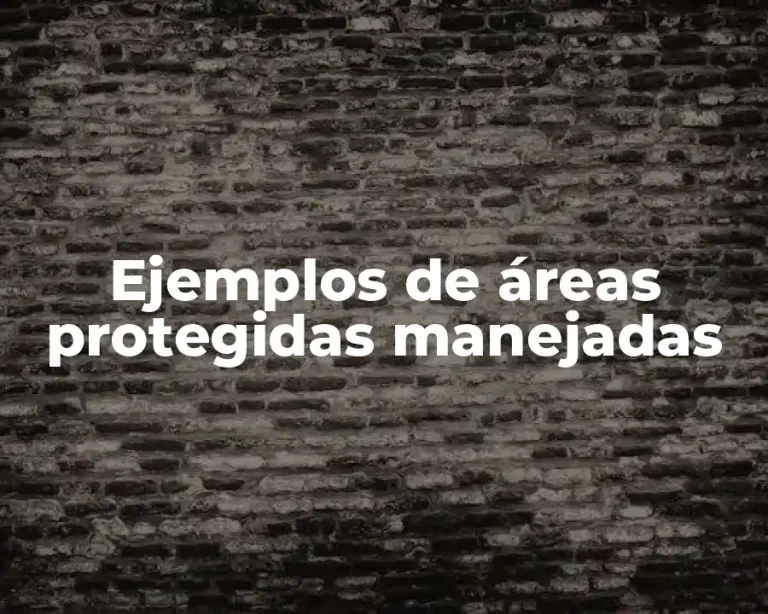 Ejemplos de áreas protegidas manejadas