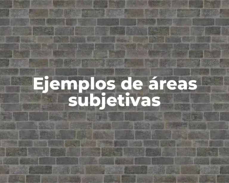 Ejemplos de áreas subjetivas