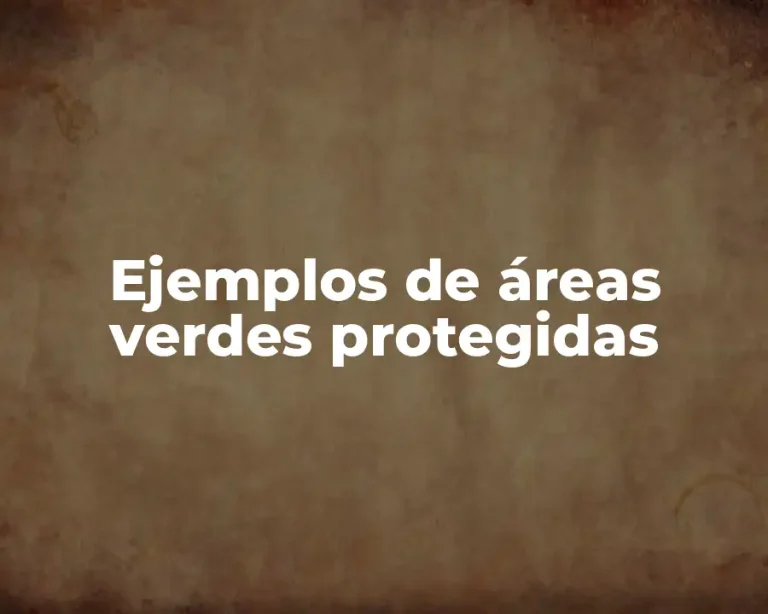 Ejemplos de áreas verdes protegidas