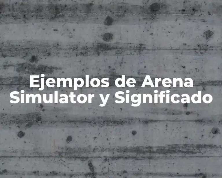 Ejemplos de Arena Simulator y Significado