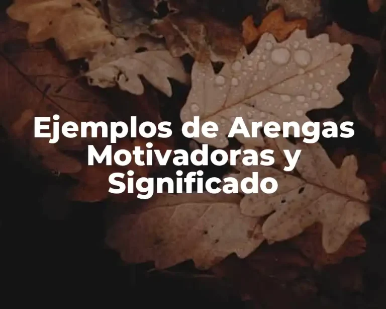 Ejemplos de Arengas Motivadoras y Significado