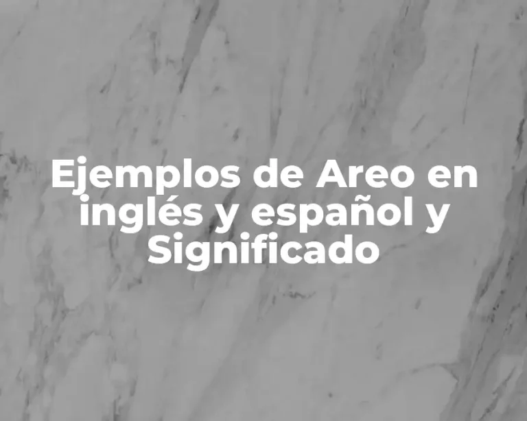 Ejemplos de Areo en inglés y español y Significado