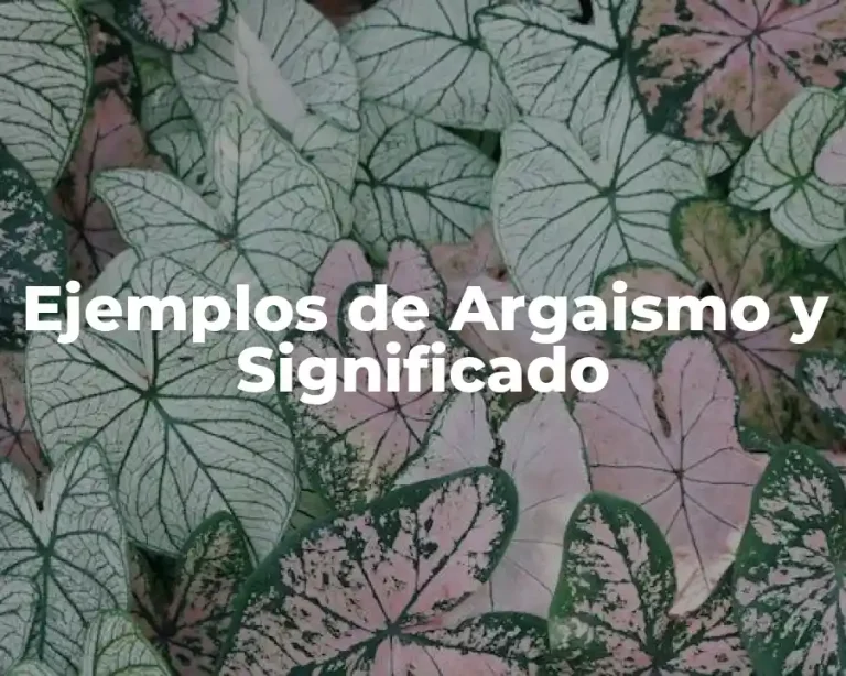 Ejemplos de Argaismo y Significado