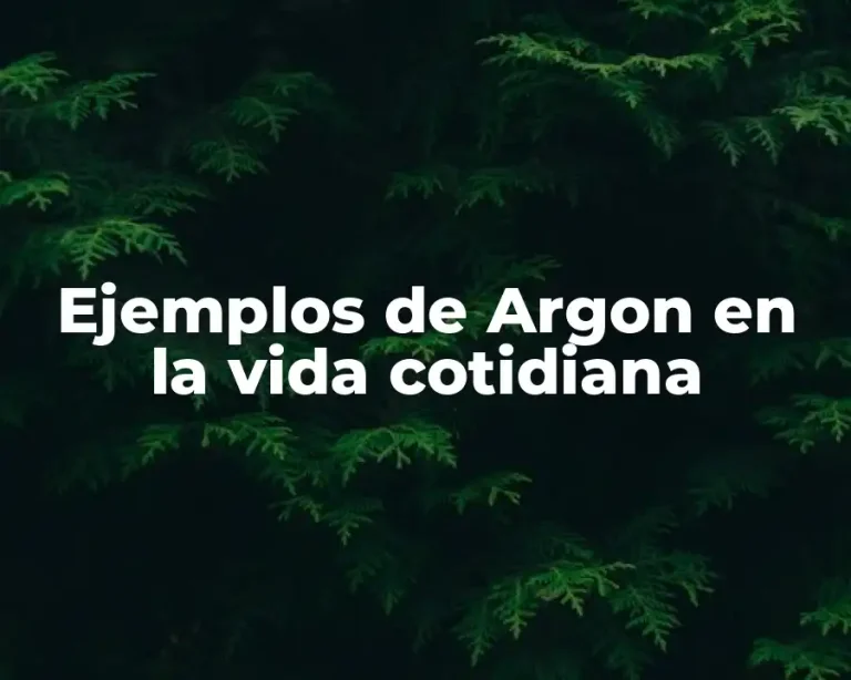Ejemplos de Argon en la vida cotidiana